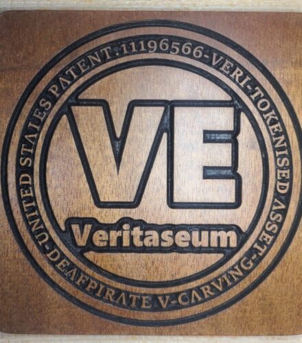 Veritaseum on a square coaster